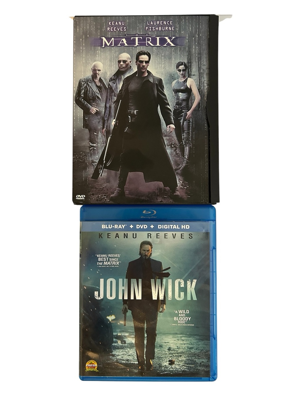 Keanu Reeves Movie Bundle-Matrix & John Wick DVD  & Blu-Ray